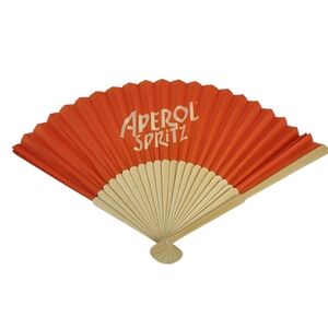 Aperol Spritz Hand fan Wood And Fabric New